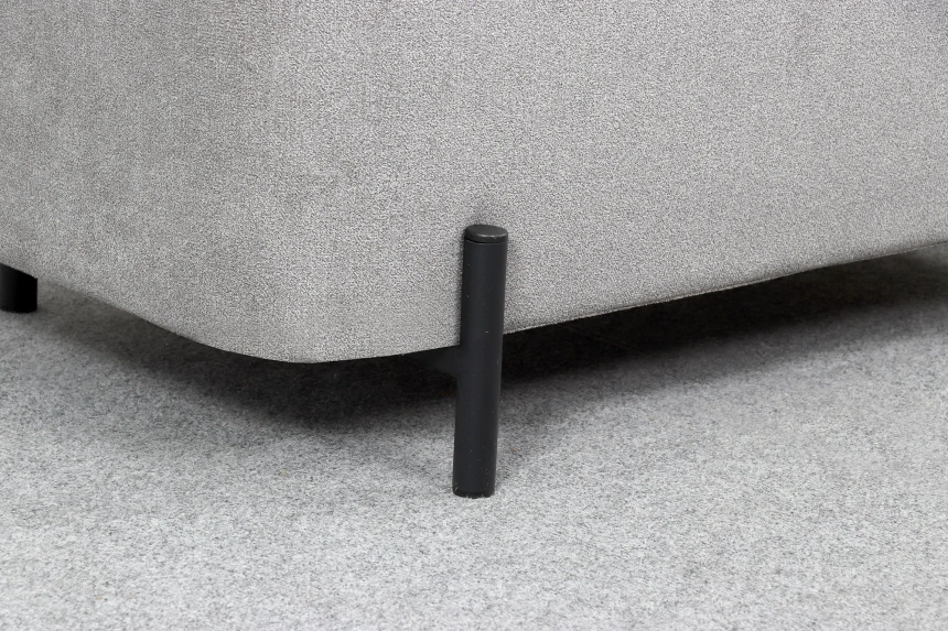 Банкетка Портленд, мягкая, на ножках, ткань торонто серый