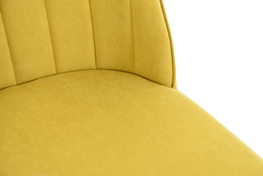 Стул Silvio, мягкий со спинкой, желтый, велюр, черный каркас