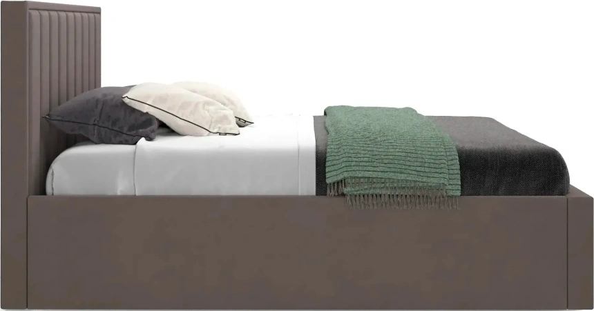 Кровать Женева 140, полутораспальная, мягкая, мора темно-коричневый