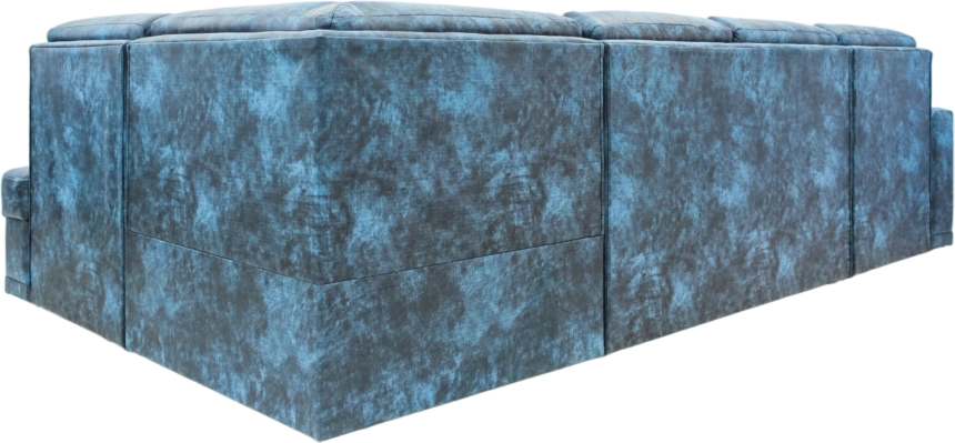 Диван модульный П-образный Мартин, цвет Маборо 16 голубой, с задней тканью