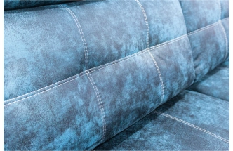 Диван модульный П-образный Мартин, цвет Маборо 16 голубой, с задней тканью