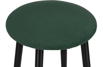 Полубарный табурет Гангток, крутящийся, изумруд / черный матовый