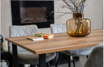 Кухонный стол Лота Лофт, 120x74, ЛДСП, дуб делано темный, каркас матовый черный