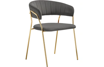 Стул Kamelia 1, dark gray / gold