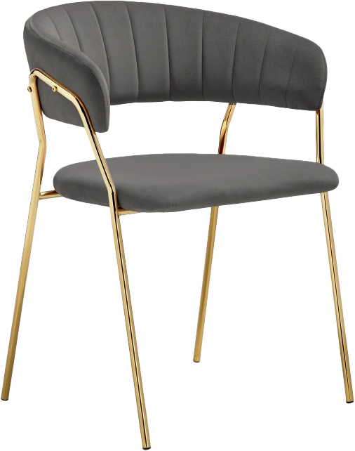 Стул Kamelia 1, dark gray / gold