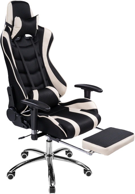 Офисное кресло Kano 1, с подставкой для ног, cream / black