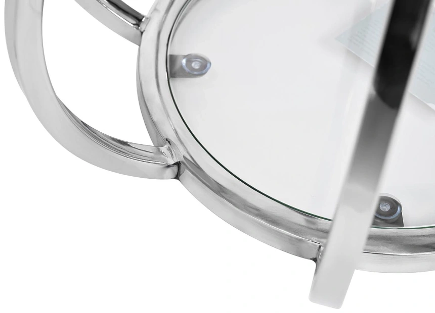 Журнальный стол 13RXET4037-SILVER, 50x50x60, закаленное стекло, прозрачный / серебро