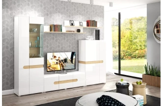 Полка навесная Катания, 169x19, Белый / Дуб небраска