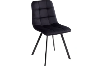 Стул Chilli Square, мягкий, Bluvel-19 черный, велюр, черный каркас