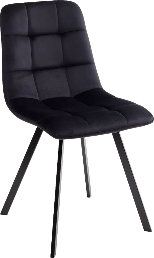 Стул Chilli Square, мягкий, Bluvel-19 черный, велюр, черный каркас