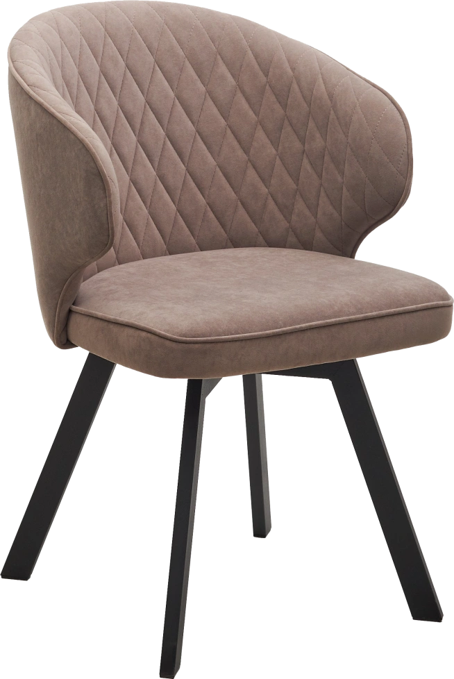 Стул Skat, мягкий, поворотный, B5 капучино, велюр, черный каркас