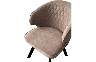 Стул Skat, мягкий, поворотный, B5 капучино, велюр, черный каркас