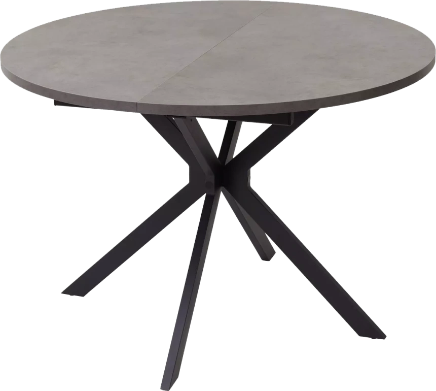 Кухонный стол раздвижной Вега D110 Бетон Чикаго темно-серый, черный