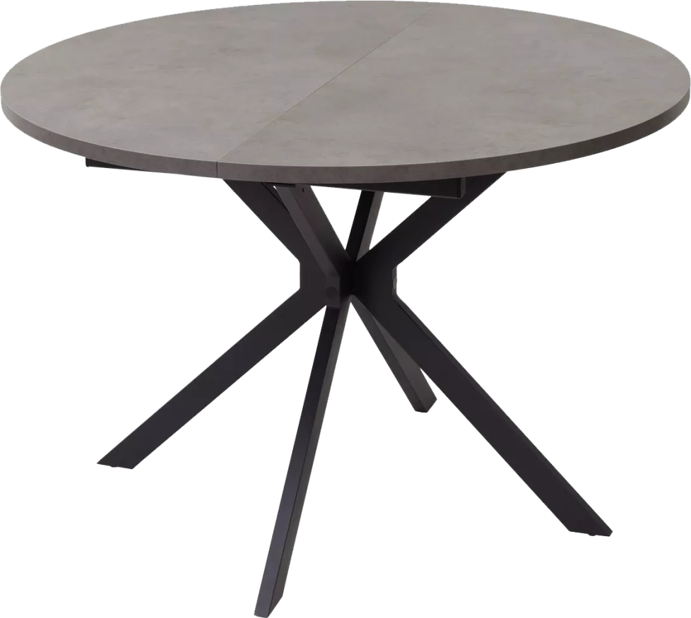 Кухонный стол раздвижной Вега D110 Бетон Чикаго темно-серый, черный