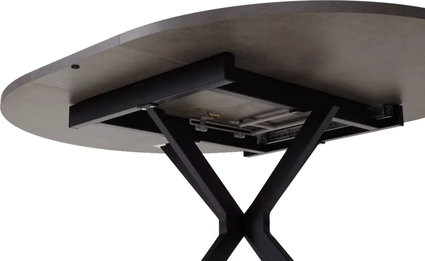 Кухонный стол раздвижной Вега D110 Бетон Чикаго темно-серый, черный