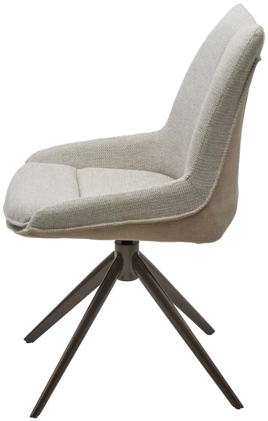 Стул Oskar, мягкий, поворотный, KN01-05 бежевый, BZ1046-11 бежевый, ткань, шоколадное золото каркас