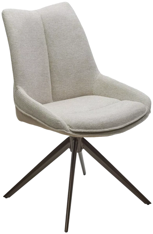 Стул Oskar, мягкий, поворотный, KN01-05 бежевый, BZ1046-11 бежевый, ткань, шоколадное золото каркас
