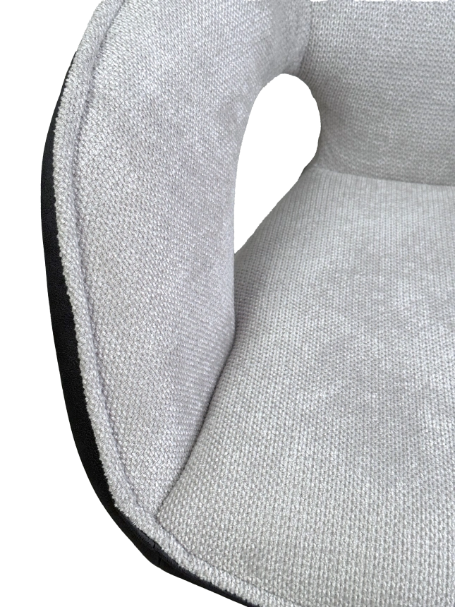 Стул Rocks, мягкий, поворотный, светло-серый Enjoy 151 ткань, темно-серый Maison 95, PU, черный каркас