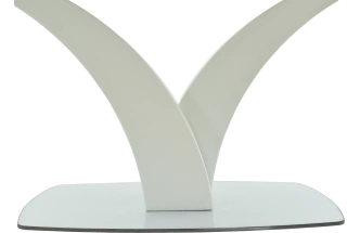 Кухонный стол Нотр Дам, капучино, ПМ стекло, каркас белый