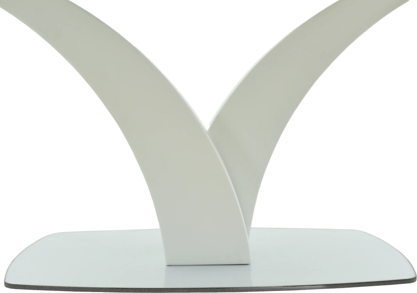 Кухонный стол Нотр Дам, капучино, ПМ стекло, каркас белый