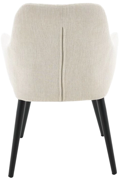 Стул Ardeko, мягкий с подлокотниками, бежевый, рогожка, каркас черный