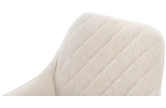 Стул Ardeko, мягкий с подлокотниками, бежевый, рогожка, каркас черный