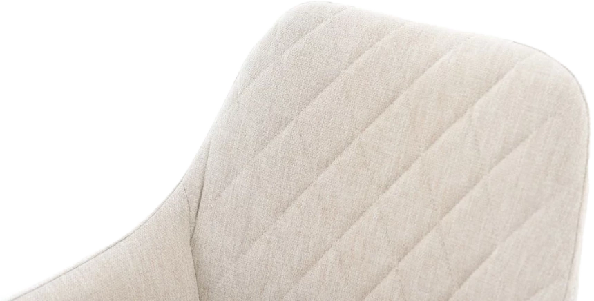 Стул Ardeko, мягкий с подлокотниками, бежевый, рогожка, каркас черный