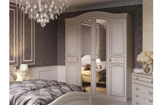 Спальный гарнитур Николь, композиция #2, ясень жемчужный / ваниль