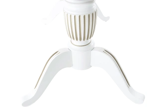 Кухонный стол Леонардо 2 овал 120, эмаль белая с золочением