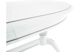 Кухонный стол Леонардо 2 овал 120, эмаль белая с золочением