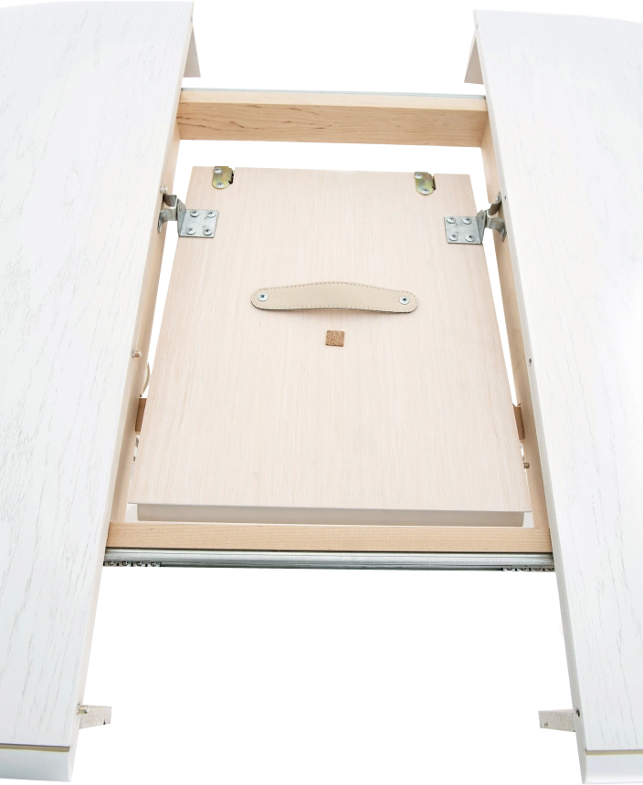 Кухонный стол Леонардо 2 овал 120, эмаль белая с золочением