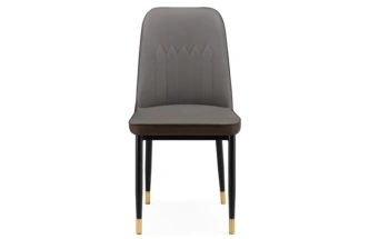 Стул  Flor, мягкий, серый / коричневый / чёрный