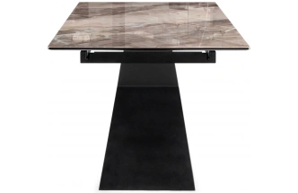 Обеденный раздвижной стол стеклянный Денхольм, 240(290)х100х75, стекло, каталония / черный