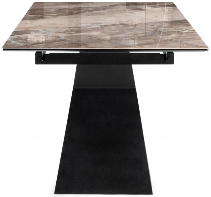 Обеденный раздвижной стол стеклянный Денхольм, 240(290)х100х75, стекло, каталония / черный