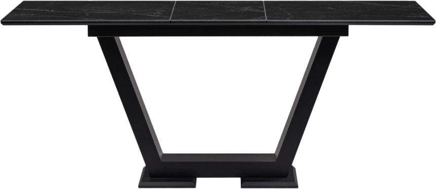 Кухонный обеденный раздвижной Иматра, 140(180), керамика, черный мрамор, каркас черный кварц