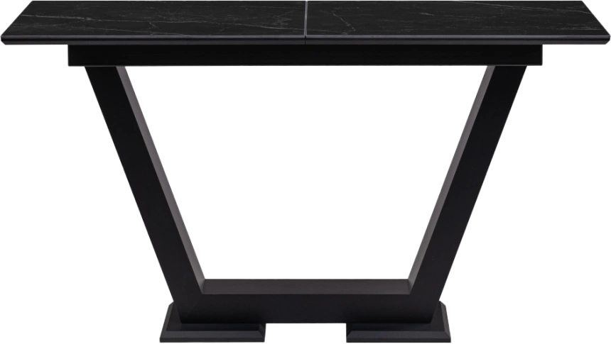 Кухонный обеденный раздвижной Иматра, 140(180), керамика, черный мрамор, каркас черный кварц