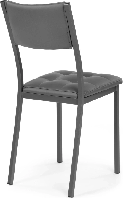 Стул на металлокаркасе Бекал, экокожа темно-серый / графит
