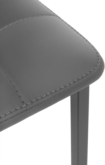Стул на металлокаркасе Бекал, экокожа темно-серый / графит