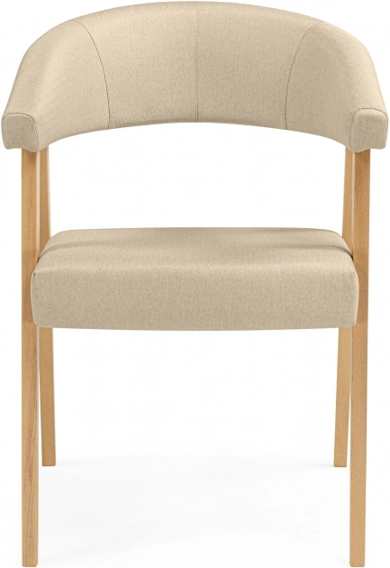 Деревянный стул-кресло Невада 2, натуральное дерево / бежевый (ткань 135)
