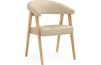 Деревянный стул-кресло Невада 2, натуральное дерево / бежевый (ткань 135)