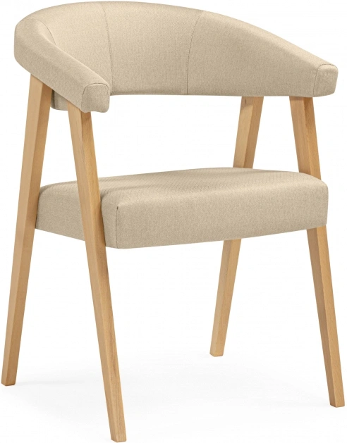 Деревянный стул-кресло Невада 2, натуральное дерево / бежевый (ткань 135)
