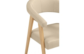 Деревянный стул-кресло Невада 2, натуральное дерево / бежевый (ткань 135)