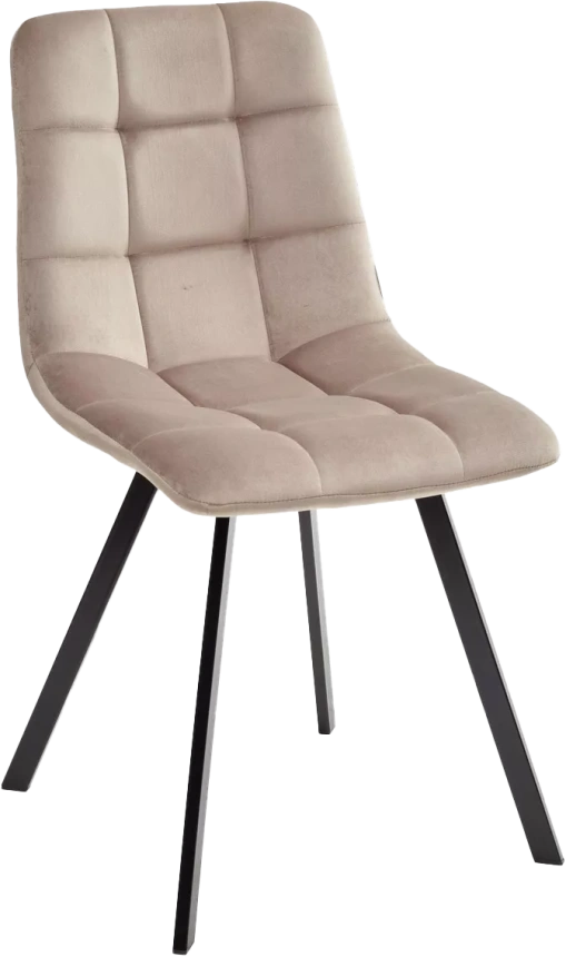 Стул Chilli Square, мягкий, Bluvel-40 бежевый, велюр, черный каркас