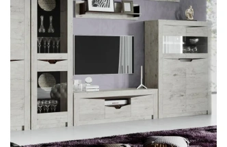 Тумба под ТВ Соренто, с двумя дверями и ящиком, дуб бонифаций