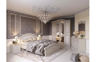 Комод с 4 ящиками Николь, ясень жемчужный / ваниль