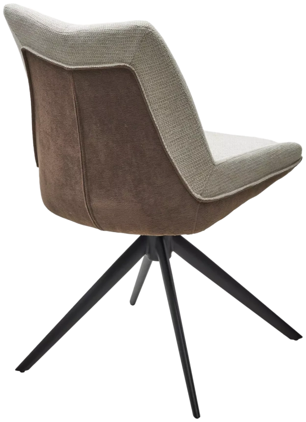 Стул Oskar, мягкий, поворотный, KN01-05 бежевый, BZ1046-21 коричневый, ткань, черный каркас 
