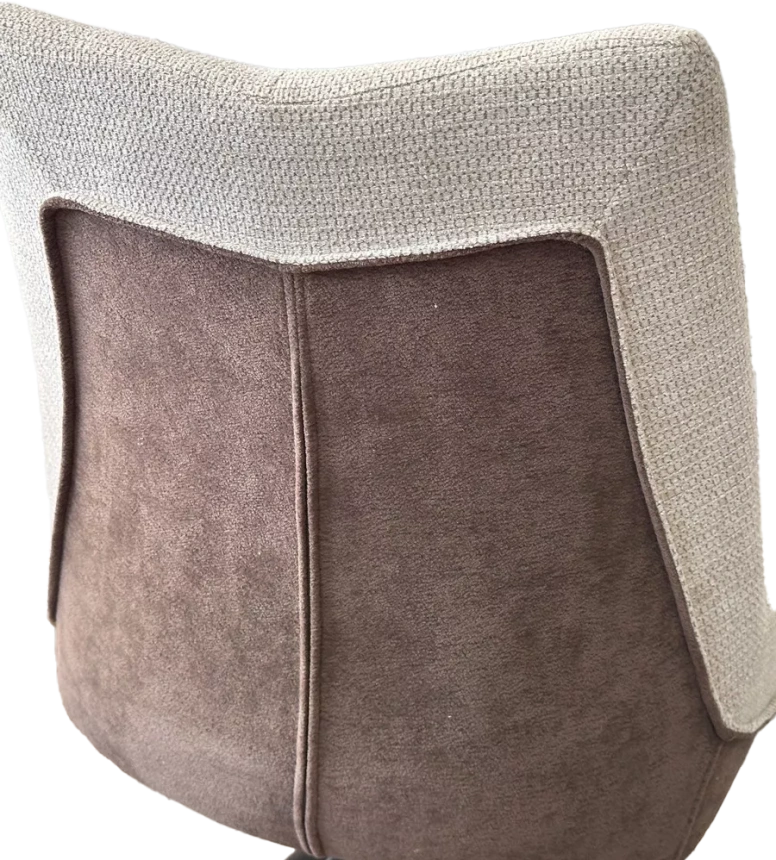 Стул Oskar, мягкий, поворотный, KN01-05 бежевый, BZ1046-21 коричневый, ткань, черный каркас 