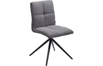 Стул Sallie, мягкий, поворотный, VT6037-16 серый, ткань, черный каркас