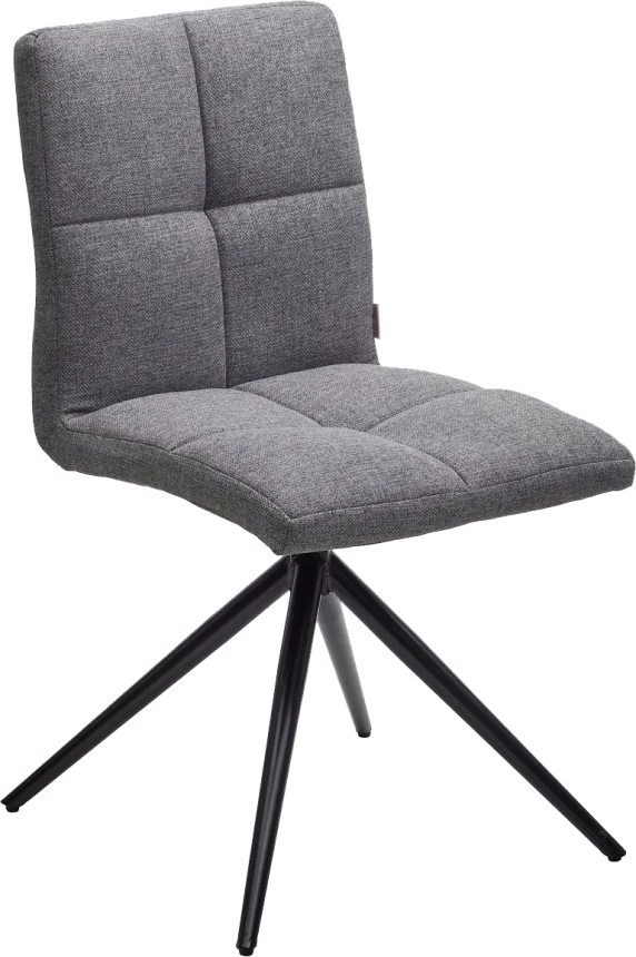 Стул Sallie, мягкий, поворотный, VT6037-16 серый, ткань, черный каркас