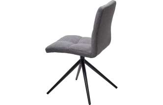 Стул Sallie, мягкий, поворотный, VT6037-16 серый, ткань, черный каркас